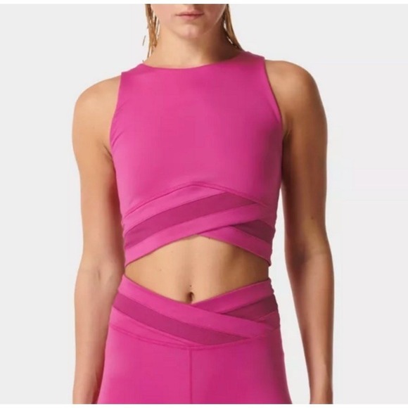 Sweaty Betty Tops - Sweaty Betty All Day Wrap Waist Tank Size Small Pink Sports Bra